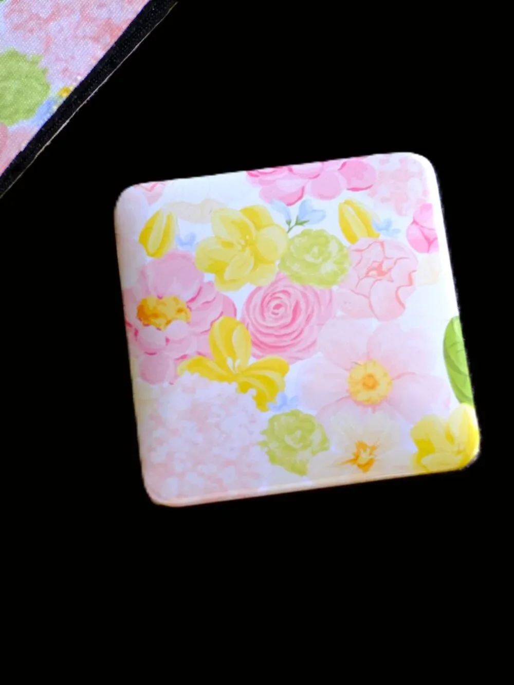 Handmade Pink & Yellow Floral Matching Lanyard Set, pouch, key, gift, beads